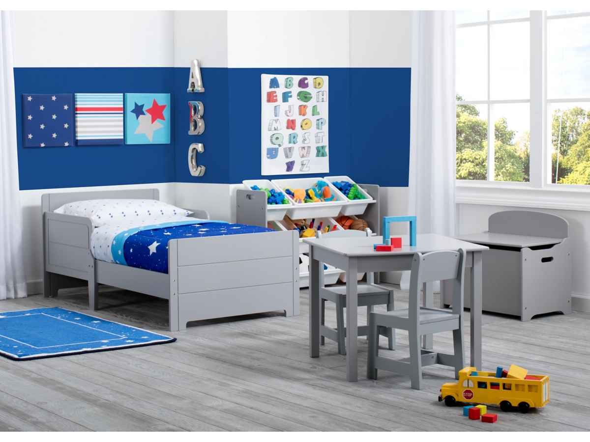 Delta Children Mysize Kids Wood Table And Chair Set (2 Chairs Included), Gray, large