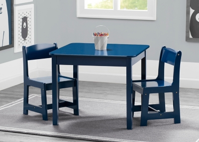 Delta Children Mysize Kids Wood Table And Chair Set (2 Chairs Included), Blue, large