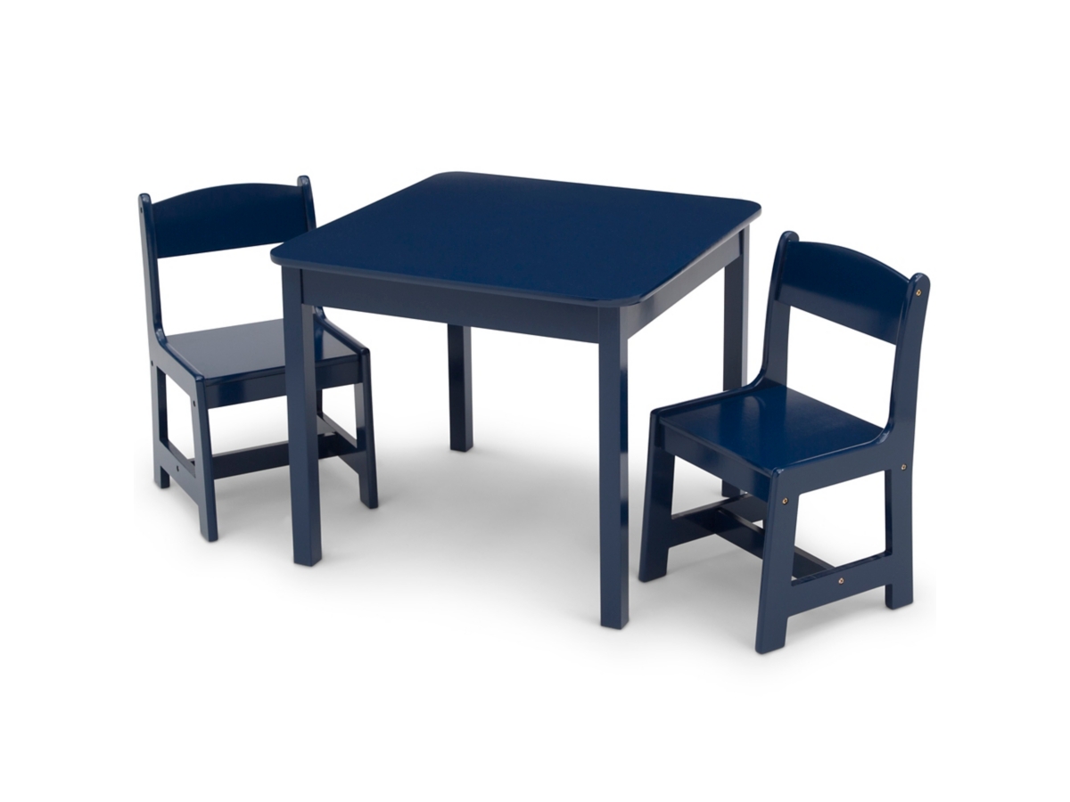 Delta Children Mysize Kids Wood Table And Chair Set (2 Chairs Included), Blue, large