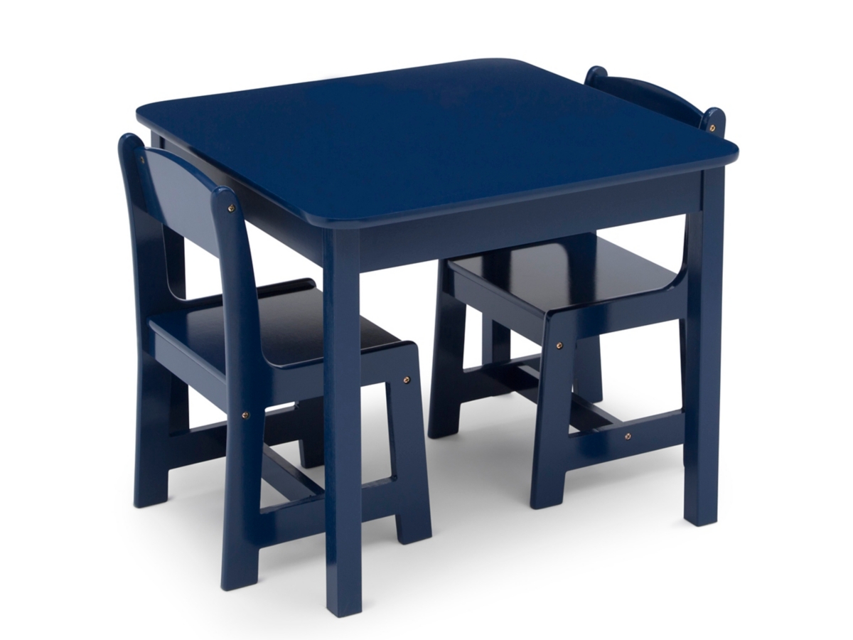 Delta Children Mysize Kids Wood Table And Chair Set (2 Chairs Included), Blue, large
