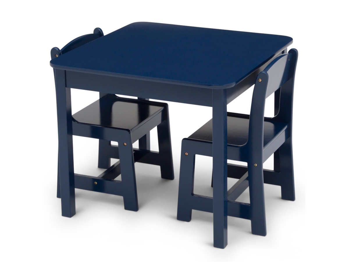 Delta Children Mysize Kids Wood Table And Chair Set (2 Chairs Included), Blue, large