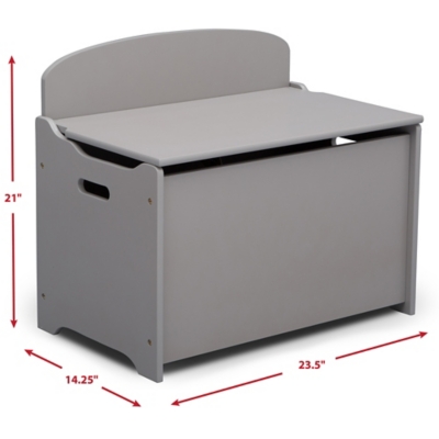Delta Children Mysize Deluxe Toy Box, Gray, large