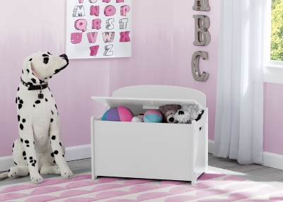 B600001135 Delta Children Mysize Deluxe Toy Box, White sku B600001135