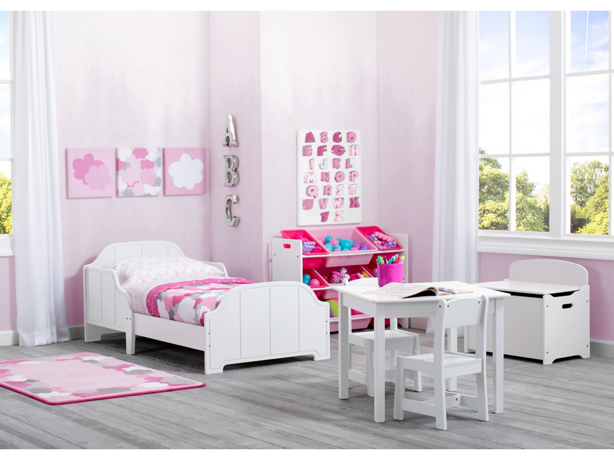 Delta Children Mysize Deluxe Toy Box, White, large