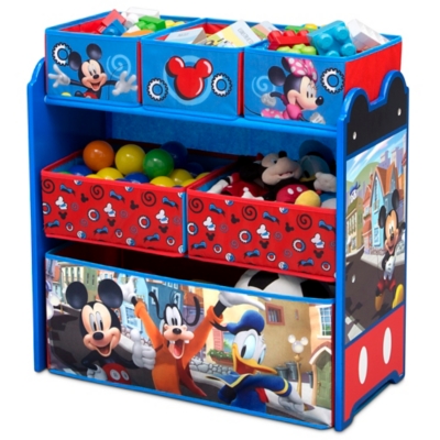 Delta Children Disney Mickey Mouse 6 Bin Design And Store Toy Organizer, , large