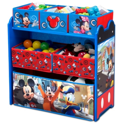 Disney Mickey Mouse 6-Bin Toy Organizer, Red