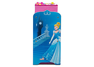 This Disney Princess 6-Bin Design and Store Toy Organizer by Delta Children will keep your child's castle cute and clean. Designed for little kids with big imaginations, this cool toy storage bin features colorful graphics of Cinderella, Belle, Ariel and Rapunzel, plus it comes with reusable vinyl cling stickers that allow your child to decorate the sides themselves. The stickers feature memorable characters and objects from Cinderella and Beauty and the Beast that encourage kids to create magical scenes on the sides of the bin. Supported by a sturdy frame, this practical storage piece features six fabric toy bins in three different sizes to stow a ton of toys. A great option for any room, the Disney Princess 6-Bin Design and Store Toy Organizer will make cleaning up a royal adventure each and every day.Made of pine wood, engineered wood and metal | 6 fabric bins (1 large, 2 medium and 3 small); reusable vinyl cling stickers | Recommended for ages 3+ | Assembly required | Meets or exceeds all safety standards set by the cpsc | For any questions regarding delta children products, please contact consumersupport@deltachildren.com monday to friday, 8:30 a.m. To 6 p.m. (est)