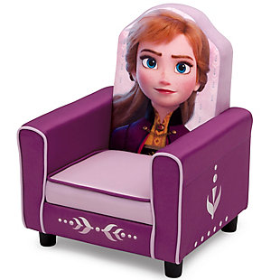 Your little one will enjoy quality time with their favorite princess, Anna, while relaxing in this Disney Frozen II Anna Figural Upholstered Chair by Delta Children. A throne made for royalty, this kids’ chair features plush fabrics and detailed graphics of Anna. The chair is the perfect addition to any room that needs a touch of cool character.Made of pine wood, metal and foam | Polyester upholstery | Recommended for ages 3+ | Holds up to 100 pounds | Assembly required | Meets or exceeds all safety standards set by the cpsc | For any questions regarding delta children products, please contact consumersupport@deltachildren.com monday to friday, 8:30 a.m. To 6 p.m. (est)