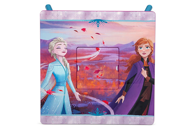 This Disney Frozen II Table and Chair Set with Storage by Delta Children will cause a flurry of excitement. Featuring colorful graphics of Anna and Elsa, this table and chair set will inspire little ones to embark on adventures of their own. The set includes a table and two chairs, designed at the perfect kid-sized height, making it ideal for snack time, playtime or homework. Plus, a built-in storage compartment at the center of the table is the ideal space to keep art supplies or toys.Includes table and 2 chairs | Made of pine wood, engineered wood, metal and fabric | Table with center storage compartment | Chair holds up to 50 pounds | Recommended for ages 3+ | Assembly required | Meets or exceeds all safety standards set by the cpsc | For any questions regarding delta children products, please contact consumersupport@deltachildren.com monday to friday, 8:30 a.m. To 6 p.m. (est)