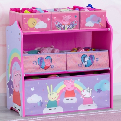 Delta Children 6-Shelf Hanging Storage Unit with 2 Drawers, Barely Pink