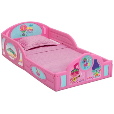 Delta Children Trolls World Tour Plastic Sleep And Play Toddler Bed, , large