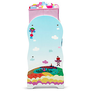 This Trolls World Tour Design and Store 6-Bin Toy Organizer by Delta Children will make you want to sing! Designed for little kids with big imaginations, this cool toy storage bin features colorful graphics of Poppy, Branch, Cooper, Sheila B, Delta Dawn, Trollzart and Barb, plus it comes with reusable vinyl cling stickers that allow your child to decorate the sides themselves. The stickers feature Troll’s characters, flowers and candy that encourage kids to create magical scenes on the sides of the bin. Supported by a sturdy frame, this practical storage piece features six fabric toy bins in three different sizes to stow a ton of toys. A great option for any room, the Trolls World Tour Design and Store 6-Bin Toy Organizer will help get your space as clean as a whistle.Made of pine wood, engineered wood and metal | 6 fabric bins (1 large, 2 medium and 3 small); reusable vinyl cling stickers | Recommended for ages 3+ | Assembly required | Meets or exceeds all safety standards set by the cpsc | For any questions regarding delta children products, please contact consumersupport@deltachildren.com monday to friday, 8:30 a.m. To 6 p.m. (est)