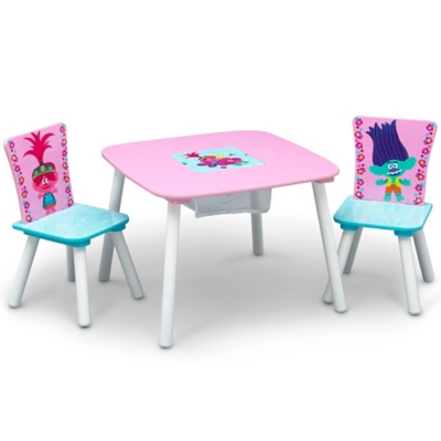 Delta Children Trolls World Tour Table And Chair Set With Storage, , large