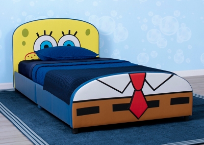 Delta Children SpongeBob SquarePants Upholstered Twin Bed, Yellow