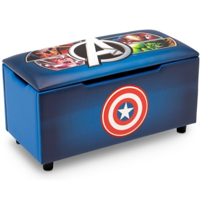 Delta Children Marvel Avengers Upholstered Storage Bench For Kids, , large