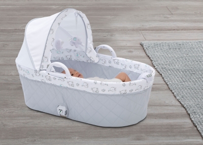 Delta Children Deluxe Moses Bassinet, Light Gray/White, rollover