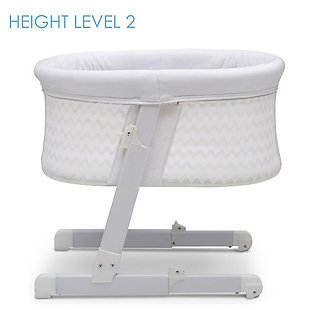 The Oval City Sleeper Bassinet from Simmons Kids is there for your baby as they grow. Making it extremely easy and safe to room share with your little one from birth to five months, this newborn bassinet features five height levels that allow you to lower or raise the unit as needed. Raise it to one of the higher height levels, and keep it near your bed so you can tend to your newborn at night. Lower it while seated so your baby can see you clearly. Slightly tilt the bassinet to engage the wheels that allow you to easily move it from room to room. The included quilted mattress pad offers a firm, comfortable surface to sleep on while mesh sides provide a clear view of baby and help air circulate. A must-have for new parents, the Oval City Sleeper Bassinet helps makes the first few months with your baby stress-free by providing a safe room-sharing option for your family.Made of plastic, metal and fabric | Slim base with wheels easily slides under your bed, sofa or chair | 5 adjustable heights allow you to pick the setting that works best wherever you are | Includes machine washable quilted waterproof mattress pad cover | Recommended use from birth to 5 months (up to 15 pounds) | Assembly required | Jpma certified to meet or exceed all safety standards set by the cpsc & astm | For any questions regarding delta children products, please contact consumersupport@deltachildren.com monday to friday, 8:30 a.m. To 6 p.m. (est)