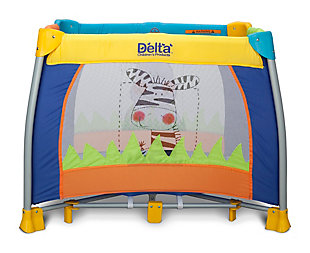 Playtime can take place anytime, anywhere, with this fuss-free play yard from Delta Children. Featuring a compact fold and travel bag, it quickly offers your baby plenty of space while its brightly printed mesh sides entice imaginative play and provide parents with a clear view.Made of fabric, metal and plastic | Machine washable mattress pad | Safe for infants up to 30 pounds or up to 35 inches | Includes travel bag for easy transport | Spot clean | Jpma certified to meet or exceed all safety standards set by the cpsc & astm | For any questions regarding delta children products, please contact consumersupport@deltachildren.com monday to friday, 8:30 a.m. To 6 p.m. (est)