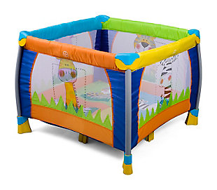 Playtime can take place anytime, anywhere, with this fuss-free play yard from Delta Children. Featuring a compact fold and travel bag, it quickly offers your baby plenty of space while its brightly printed mesh sides entice imaginative play and provide parents with a clear view.Made of fabric, metal and plastic | Machine washable mattress pad | Safe for infants up to 30 pounds or up to 35 inches | Includes travel bag for easy transport | Spot clean | Jpma certified to meet or exceed all safety standards set by the cpsc & astm | For any questions regarding delta children products, please contact consumersupport@deltachildren.com monday to friday, 8:30 a.m. To 6 p.m. (est)