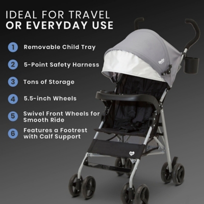 lightweight stroller with 5 point harness