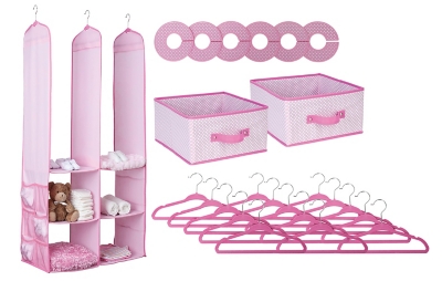 Delta Children 24-piece Nursery Storage Set, Pink, large