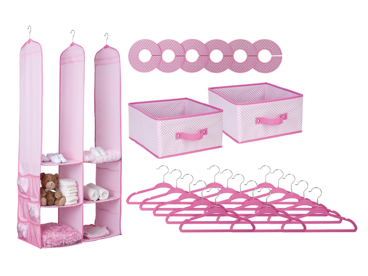 Delta Children 24-piece Nursery Storage Set, Pink, large