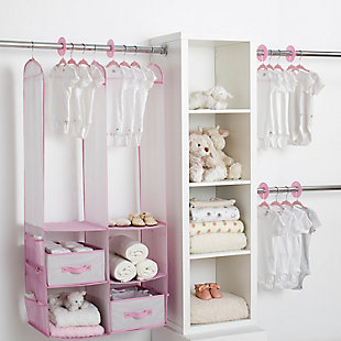 Delta Children 24-piece Nursery Storage Set, Pink, rollover
