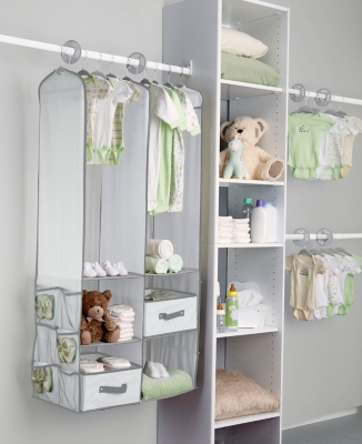 Babyrish Unisex Nursery Closet Organizer set-Neutral Grey Nonslip 30X Velvet Hangers for Baby Clothes with 8x Closet Size Divide