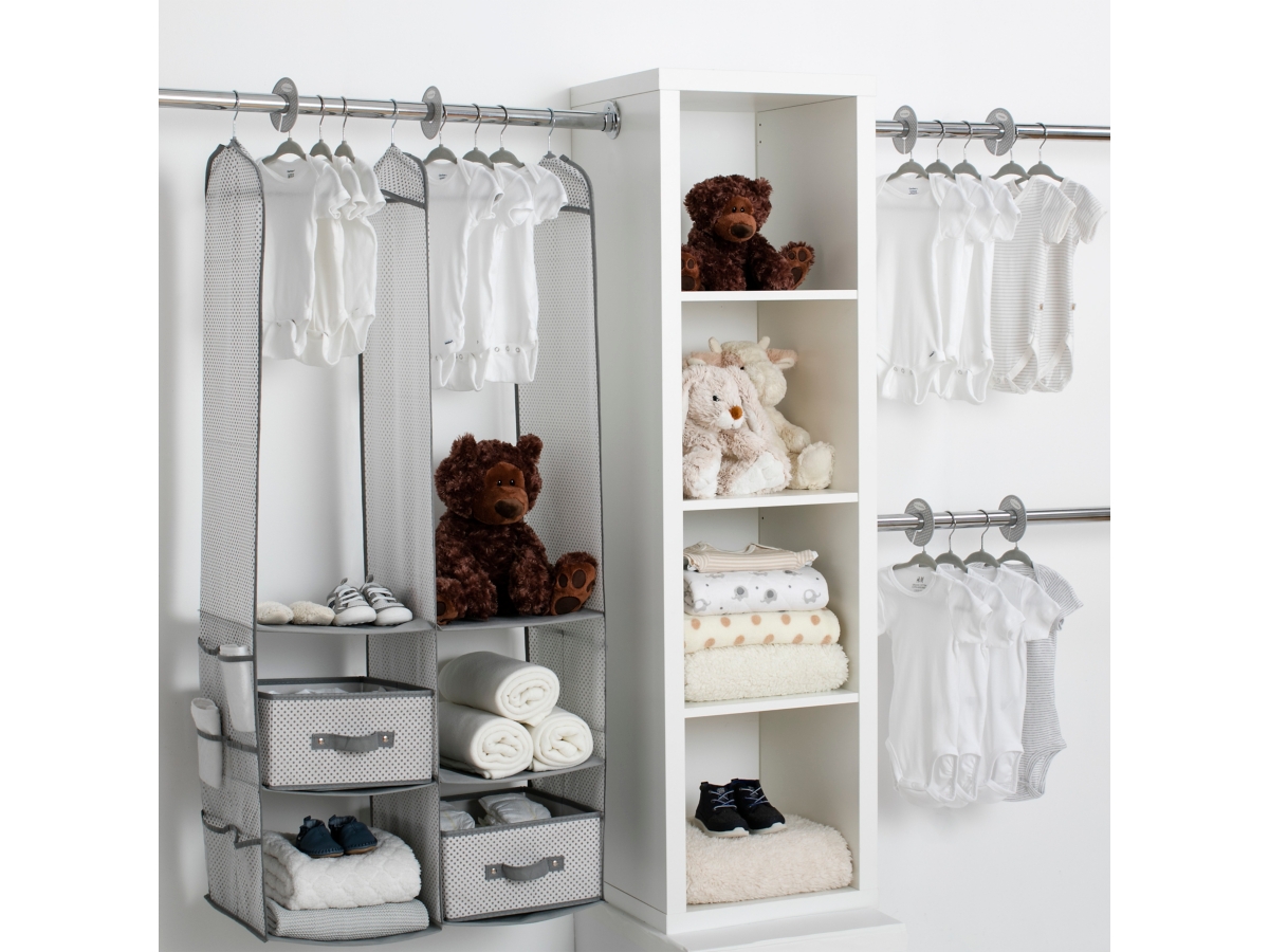 Delta Children 24-piece Nursery Storage Set, Gray, large