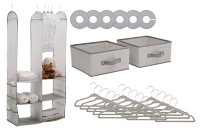 Delta Children 24-piece Nursery Storage Set, Gray, large