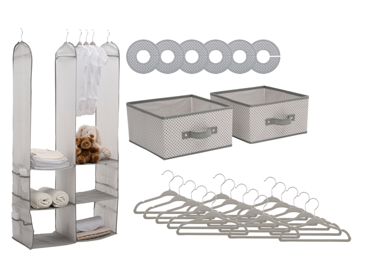 Delta Children 24-piece Nursery Storage Set, Gray, large