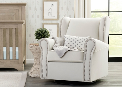 Delta upholstered best sale swivel glider chair