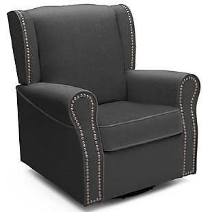 Delta Children Middleton Upholstered Glider Swivel Rocker Chair, Gray, large