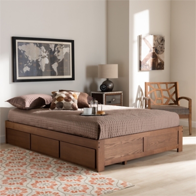 queen bed platform base with storage