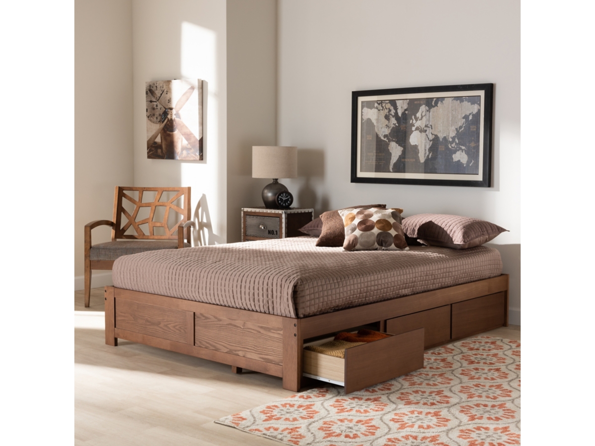 マロンページ Wren 3-Drawer King Platform Storage Bed Frame | Ashley
