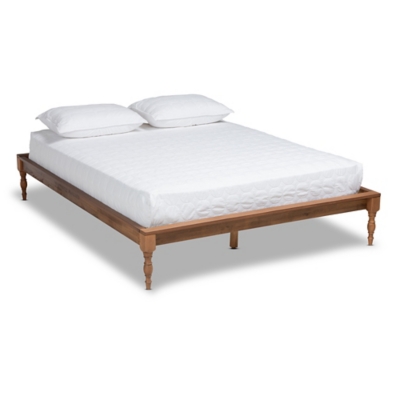 Baxton Studio Romy Vintage French Inspired Queen Wood Bed Frame, Brown, large
