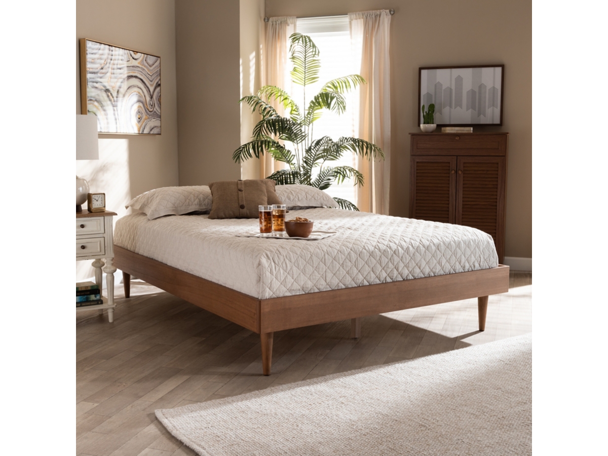 Baxton Studio Rina Mid Century Modern Wood Bed Ashley