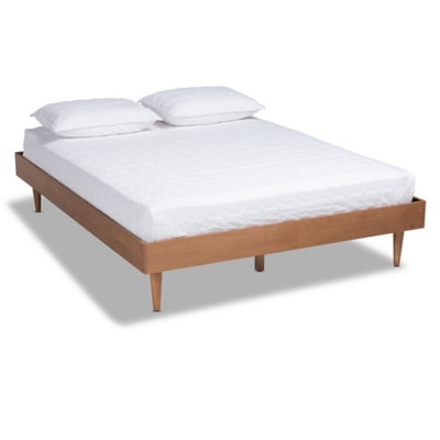 Baxton Studio Rina Mid-Century Queen Wood Bed Frame, Brown, large