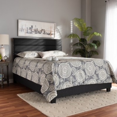 Ansa Upholstered Bed, Gray