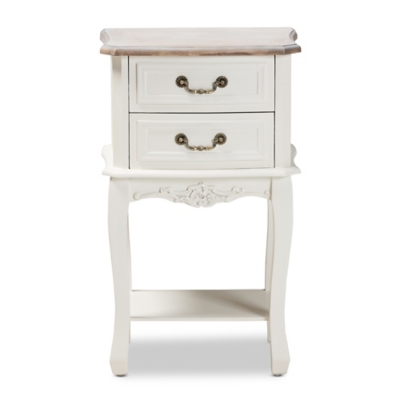 Baxton Studio Amalie Country Cottage Two-Tone 2-Drawer Wood Nightstand, , large