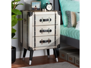 Baxton Studio Dilan 3-Drawer Nightstand