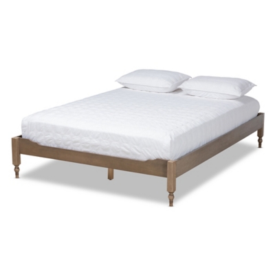 Laure French Bohemian Weathered Queen Platform Bed Frame - Thumbnail 5