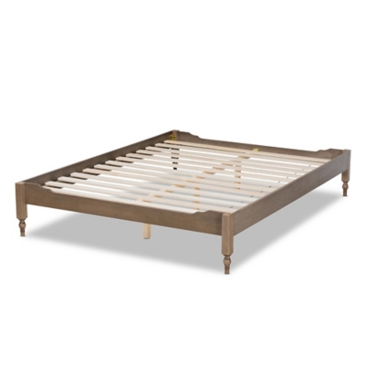 Laure French Bohemian Weathered Queen Platform Bed Frame - Thumbnail 3