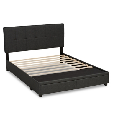 2024激安通販 Netti Upholstered 2-Drawer Platform Storage Bed | Ashley スカート