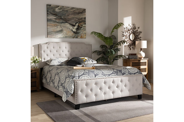 Marion Upholstered On Tufted Queen, Ashley Furniture Upholstered Headboard King Size Metal Legs