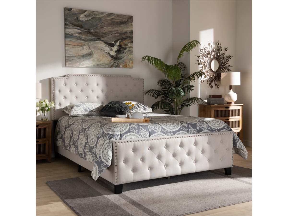 Marion Upholstered Button Tufted Panel Bed | Ashley