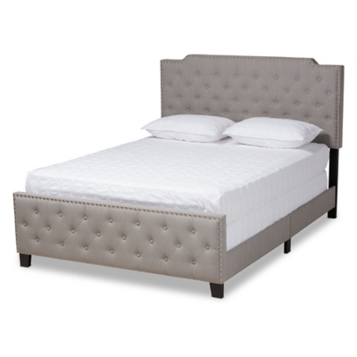 B600001346 Marion Upholstered Button Tufted Panel Bed, Gray sku B600001346