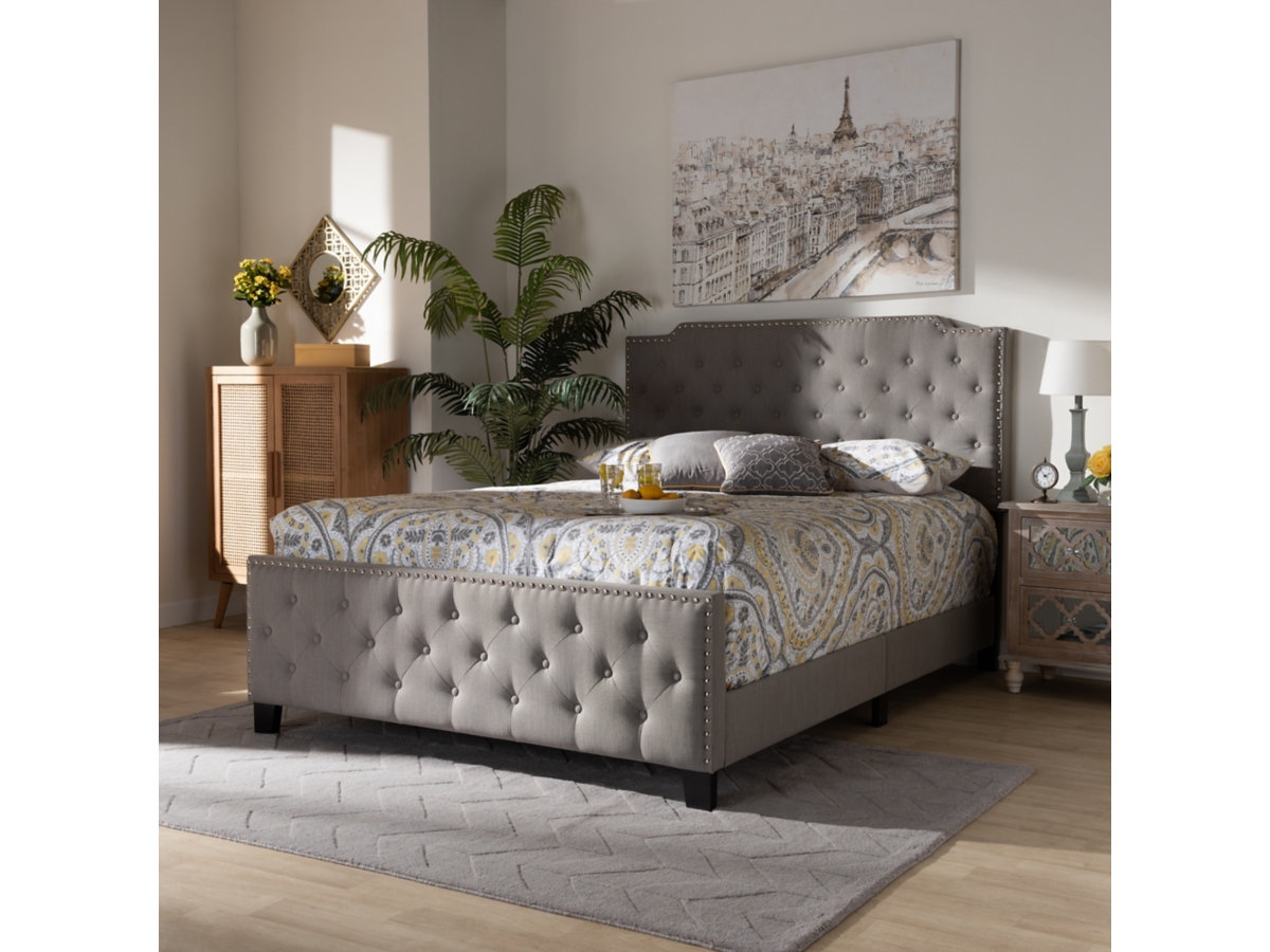 Marion Upholstered Button Tufted Panel Bed | Ashley