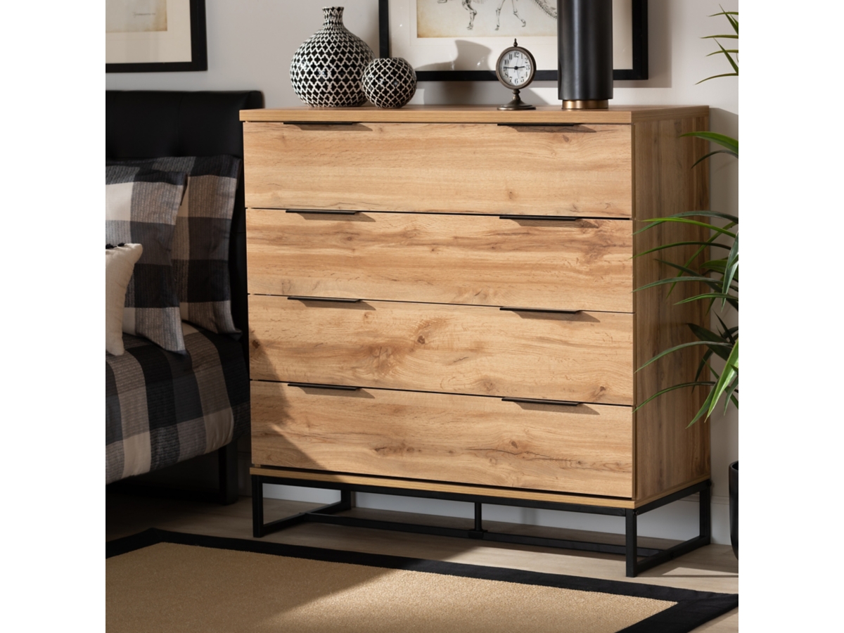 Baxton Studio Reid 4 Drawer Dresser Ashley