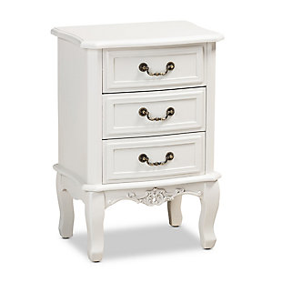 Baxton Studio Gabrielle French Country Provincial 3-Drawer Nightstand, , large